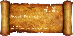 Acsai Mónika névjegykártya