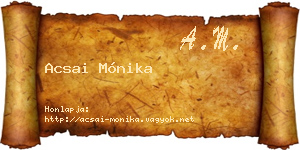 Acsai Mónika névjegykártya
